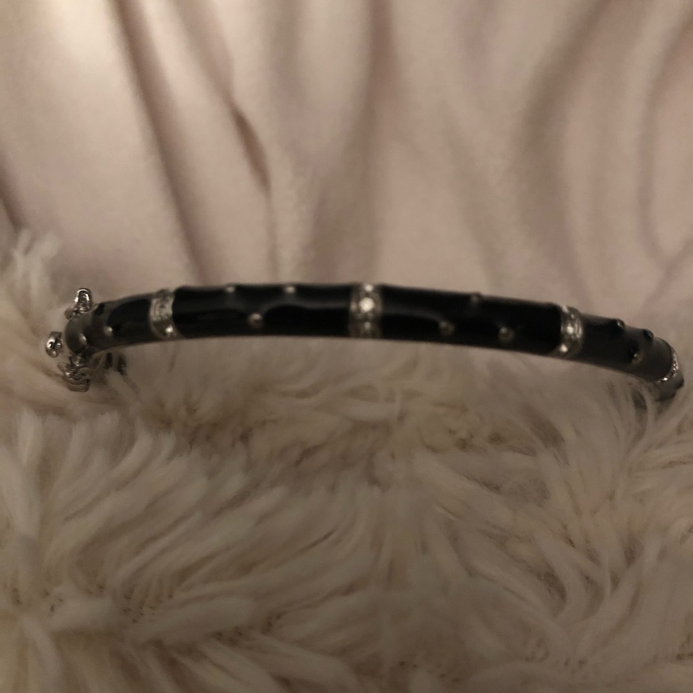 Black Enameled Bangle Bracelet